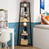 70-Inch Tall Corner Shelf, Industrial 5-Tier Corner Bookcase Ladder Bookshelf