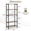 5-Tier Bookshelf Home Office Freestanding Display Rack-Coffee