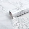 5M Gloss White Marble Vinyl Wrap Sticky Back Kitchen Self Adhesive Sticker Cover