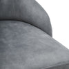 Grey Upholstered Dining Chair Home Restaurant Seat Velvet Padded High Back Chair