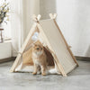 Folding Pets Teepee Tent Cat Dog Puppy Sleep Bed Tipi Play House Kennel Cushion