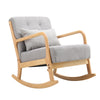 Upholstered Rocking Chair Wooden Frame Recliner Armchair Cushioned Rocker Seat