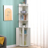 180cm Tall Corner Cabinet with 3-Tier Shelves & 2 Doors Storage Living Room Slim