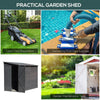 9x5ft Garden Storage Shed Metal Outdoor Bicycle Tool House Organizer Sloped Roof