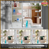 NEW 10 LED Lighted Dressing Table Desk Set With Sliding Mirror and Stool Vanity