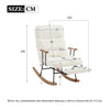 Nursing Boucle Fabric Rocking Chair Relaxing Recliner Armchair with Footrest