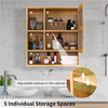 Bamboo Bathroom Cabinet Wall Over Toilet Storage w/ Mirror Door & Shelf