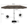 4.5M Double Sided Outdoor Garden Parasol Twin Size Patio Umbrella w/Metal Base