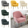 Modern Armchair Accent Occasional Tub Chair Velvet Single Sofa Soft Padded Seat