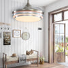 Invisible Ceiling Fan With Light 3 Colour LED Lamp 6 Speeds Remote Control Timer
