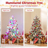 COSTWAY 100 CM Pre-Lit Artificial Christmas Tree Snow Flocked Potted Xmas Tree