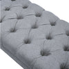 Linen Foot Stool Bench Dining Bench Button Tufted Bedside Seat End Hallway