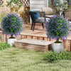 Set of 2 Artificial Lavender Topiary Ball Trees-Purple