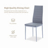 4x Grey Faux Leather Dining Chairs&Round Tempered Glass Golden Legs Dining Table