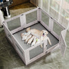XXL Large Dog Playpen Pet Whelping Box Cage Tempered Glass Safety Rail Fence Pen