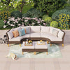 7 Piece Patio Conversation Sofa Set Wicker Outdoor Furniture Sets with Cushioned