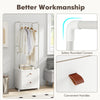 Freestanding Heavy-duty Clothing Stand Dresser with Hanging Rod & Storage Shelve