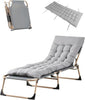 Sun Lounger Folding Reclining Chair Portable Reclining Garden Seat Bed Grey