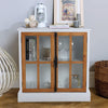 Sideboard Buffet Cabinet Bar Wine Cabinet Wood-Framed Glass Door Storage Cabinet
