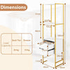 Shelving Storage Organizer Living Room 5-Tier Bookshelf w/Shelves-White