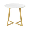 ROUND DINING TABLE FOR 4 PEOPLE CIRCULAR MODERN DINING TABLE WITH GOLD METAL LEG