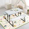 Kids Table and Chairs Set Folding Children Dinner and Learning Table Bench Chair