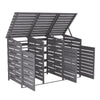 Fir Wooden 240L Triple Wheelie Bin Storage Store Garden Rubbish Dustbin 3 Sheds