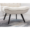 Sherpa Armchair with Footstool Accent Chair with Adjustable Backrest Sofa Lounge