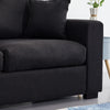 Panana 2 and 3 Seater Sofa Settee Suite in Black Fabric Sofa Deep Seat Couches