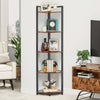 5 Tier Rustic Wood Corner Shelf Home Display Storage Rack Free Standing Shelving