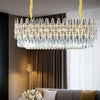 Luxurious Gold Rectangular Crystal Chandelier Dining Room Chandeliers Over Table