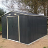 12X10FT Metal Steel Garden Shed Apex Roof W/ Barn Tool Storage House Ventilation