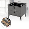 2 Drawers LED Bedside Table Wireless Charging Nightstand Bedside Cabinet Modern