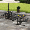 Picnic Table Bench Set for 2-4 People-Black