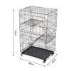 Large 3Tier Cat Cage Detachable Pet Cat Crates Villa Metal Wire Cat House w/Tray
