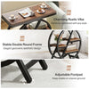 3-Tier End Table Wood Narrow Sofa Side Table with Storage Shelves, Rustic Brown