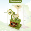 Indoor Pet Jungle Activity Center Playhouse Cute Cat Tree-Green