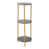 90cm Plant Stand 2/3-Tier Flower Holder Tall Side End Table with Golden Frame
