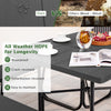 8-Person Outdoor Portable Picnic Table Bench Set w/Umbrella Hole & 4 Benches