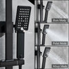 Bathroom Shower Mixer Set 8'' Square Black Taps Twin Over Head Exposed Valve Bar