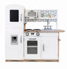 Toy Kitchen Wooden Playset With Lights and Sounds Kids Pretend Toys - White