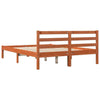 Bed Frame Wax Brown 135x190 Double Solid Wood Pine D8W8