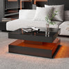 High Gloss Square LED Coffee Table Cocktail End Table Living Room Furniture