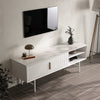 140cm TV Stand Cabinet Wooden Frame 2 Door Entertainment Unit w/ Metal Legs