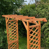 Wooden Garden Arch Pergola Feature Archway Natural with Square Top (Tan) Trellis