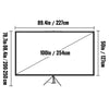 Tripod Projector Screen with Stand 100inch 4K HD 16:9 Home Cinema Portable