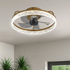 LED Crystal Dimmable Ceiling Fan Light 6 Speed Chandelier Lamp w/ Remote Control