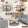 88CM Rubber Wood Center Table with Storage Shelf-Oak