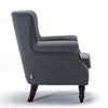 Upholstered Linen Fabric Armchair Wingback Scallop Chair Rivet Lounge Sofa Seat