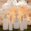 5PCS Metal Plinth Cylinder Dessert Pedestal Wedding Cake Flower Display Stand UK